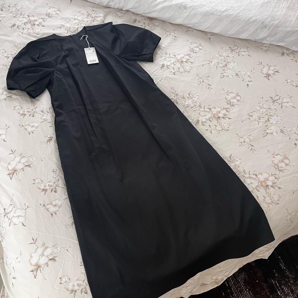Elegant Black Puff Sleeve Dress
